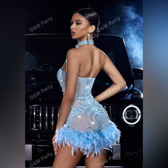 Romper Dress See Through with Rhinestones - Picture 7 of 7